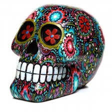 Meksykańska Czaszka w Kwiaty Sugar Skull - figurka