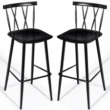 Metalowe krzesła barowe 48 x 40 x 105 cm zestaw 2 sztuk