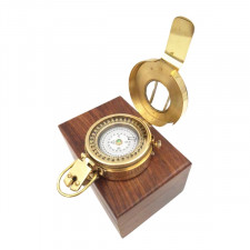 Mosiężny kompas dla inżyniera w pudełku drewnianym - CA32/2.5