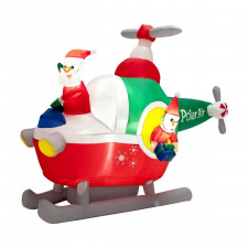 Nadmuchiwany świąteczny helikopter z Mikołajem i elfem LED