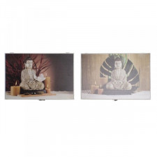 Narzuta DKD Home Decor Licznik Budda Drewno MDF 2 Sztuk 46,5 x 6 x 31,5 cm