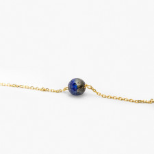 naszyjnik z lapis lazuli srebrny pozłacany
