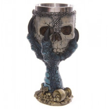 Niebieska Smocza Łapa trzymająca czaszkę - kielich dekoracyjny