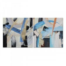 Obraz DKD Home Decor 100 x 2,5 x 100 cm 100 x 2,8 x 100 cm Abstrakcyjny Nowoczesny (2 Sztuk)