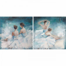 Obraz DKD Home Decor 100 x 3,5 x 100 cm Baletnica Romantyczny (2 Sztuk)