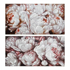 Obraz DKD Home Decor 120 x 3 x 60 cm Kvety Romantyczny (2 Sztuk)