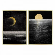 Obraz DKD Home Decor 53 x 4,3 x 73 cm 53 x 4 x 73 cm Księżyc Nowoczesny (2 Sztuk)