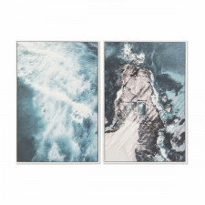 Obraz DKD Home Decor 62,5 x 4,5 x 93 cm Morze i ocean (2 Sztuk)