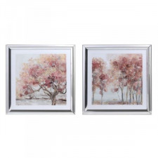Obraz DKD Home Decor 69 x 2,5 x 69 cm Drzewa Tradycyjny (2 Sztuk)