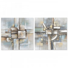 Obraz DKD Home Decor Abstrakcyjny 80 x 3 x 80 cm Nowoczesny (2 Sztuk)