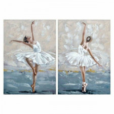 Obraz DKD Home Decor Baletnica Romantyczny 70 x 3 x 100 cm (2 Sztuk)