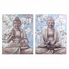 Obraz DKD Home Decor Budda 90 x 3 x 120 cm Orientalny (2 Sztuk)
