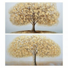 Obraz DKD Home Decor Drzewo 120 x 3 x 60 cm Tradycyjny (2 Sztuk)