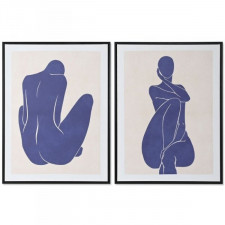 Obraz DKD Home Decor Kobieta 60 x 4 x 80 cm Nowoczesny (2 Sztuk)