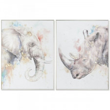 Obraz DKD Home Decor Nowoczesny zwierzęta 60 x 3,5 x 80 cm (2 Sztuk)