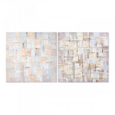 Obraz DKD Home Decor Squares Abstrakcyjny 100 x 3 x 100 cm Nowoczesny (2 Sztuk)