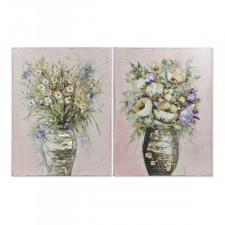 Obraz DKD Home Decor Vases 90 x 3,5 x 119,5 cm Wazon Shabby Chic (2 Sztuk)