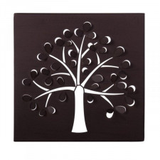 Obraz Drzewo 29,85 x 2,5 x 29,85 cm Metal Brązowy