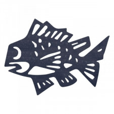 Obraz Ryba Metal Granatowy 36 x 26 cm