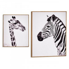 Obraz Zebra - Giraffe Brązowy Płyta