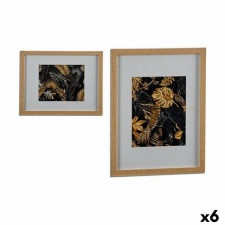 Obraz Złoty Liść roślin Płyta 43 x 32,5 x 3 cm (6 Sztuk)