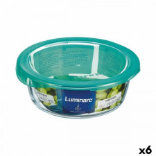 Okrągłe pudełko na lunch z pokrywką Luminarc Keep'n Lagon 920 ml 15,6 x 6,6 cm Turkusowy Szkło (6 Sz