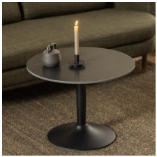 okrągły stolik kawowy malta 60 cm, imitacja czarnego marmuru
