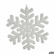 ozdoby świąteczne Płatki śniegu Biały 20 x 20 x 1,5 cm (24 Sztuk)