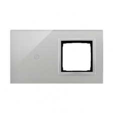 panel dotykowy 2 moduły 1 pole dotykowe, otwór na osprzęt simon 54, srebrna mgła
