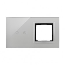 panel dotykowy 2 moduły 2 pola dotykowe poziome, otwór na osprzęt simon 54, srebrna mgła