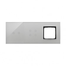 panel dotykowy 3 moduły 2 pola dotykowe poziome, 4 pola dotykowe, otwór na osprzęt simon 54, srebrna