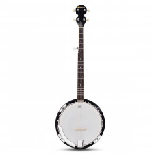 Pięciostrunowe drewniane banjo dla początkujących z futerałem i akcesoriami