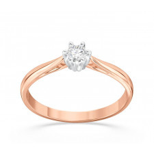 pierścionek zaręczynowy z różowego i białego złota z brylantem ap-6612pb
