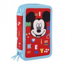 Piórnik potrójny Mickey Mouse 43 Części Czerwony (12 x 19,5 x 6,5 cm)