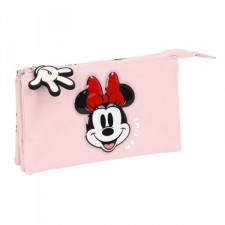 Piórnik Potrójny Minnie Mouse Me time Różowy (22 x 12 x 3 cm)