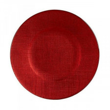 Płaski Talerz Czerwony Szkło 21 x 2 x 21 cm (6 Sztuk)