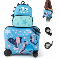Plecak i walizka z kółkami bagaż podręczny dla dziecka smoki