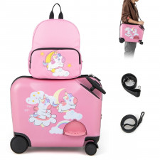 Plecak i walizka z kółkami bagaż podręczny dla dziecka w jednorożce