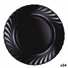 Plochá doska Luminarc Trianon Czarny Szkło (Ø 24,5 cm) (24 Sztuk)