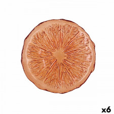 Plochá doska Quid Acid Pomarańczowy Szkło 21 x 2 cm (6 Sztuk)