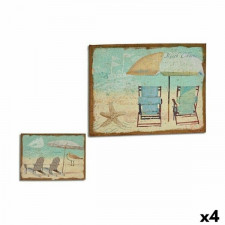 Płótno Plaża 70 x 3 x 50 cm (4 Sztuk)