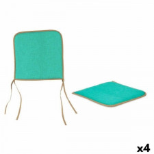 Poduszka na krzesło Kolor Zielony 38 x 2,5 x 38 cm (4 Sztuk)