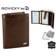 Portfel skórzany Rovicky PC-104-BAR brązowy