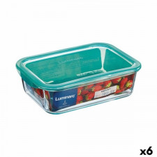 Prostokątne pudełko na lunch z pokrywką Luminarc Keep'n Lagon 16 x 11,3 x 6 cm Turkusowy 820 ml Szkł