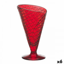 Puchar do lodów i koktajli Gelato Czerwony Szkło 210 ml (6 Sztuk)