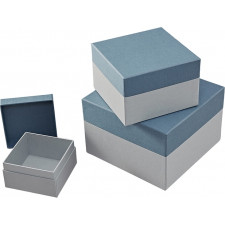 pudełka prezentowe natural affair niebiesko-szare 3 szt.