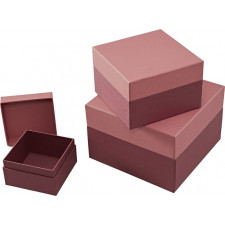 pudełka prezentowe natural affair różowo-bordowe 3 szt.