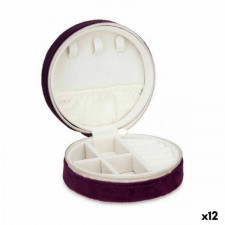 Pudełko na biżuterię Aksamit Bordeaux (10 x 5 x 10 cm) (12 Sztuk)