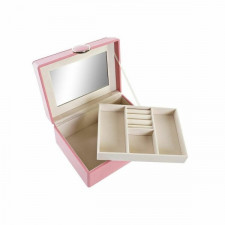 Pudełko na biżuterię DKD Home Decor 17 x 13 x 8,5 cm Różowy Poliuretan Drewno MDF