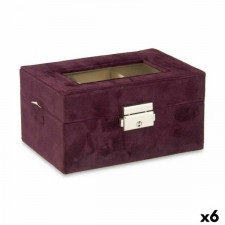 Pudełko na zegarki Metal Bordeaux (16 x 8,5 x 11 cm) (6 Sztuk)